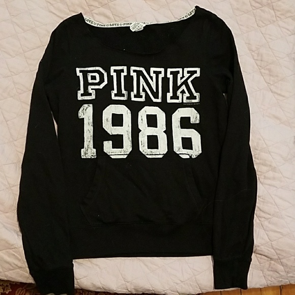 victoria secret pink black sweatshirt